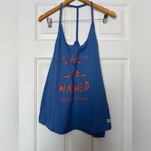 Lagaci Salt Washed Blue Tank Top